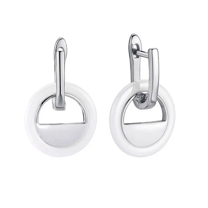 Серьги подвесные из серебра