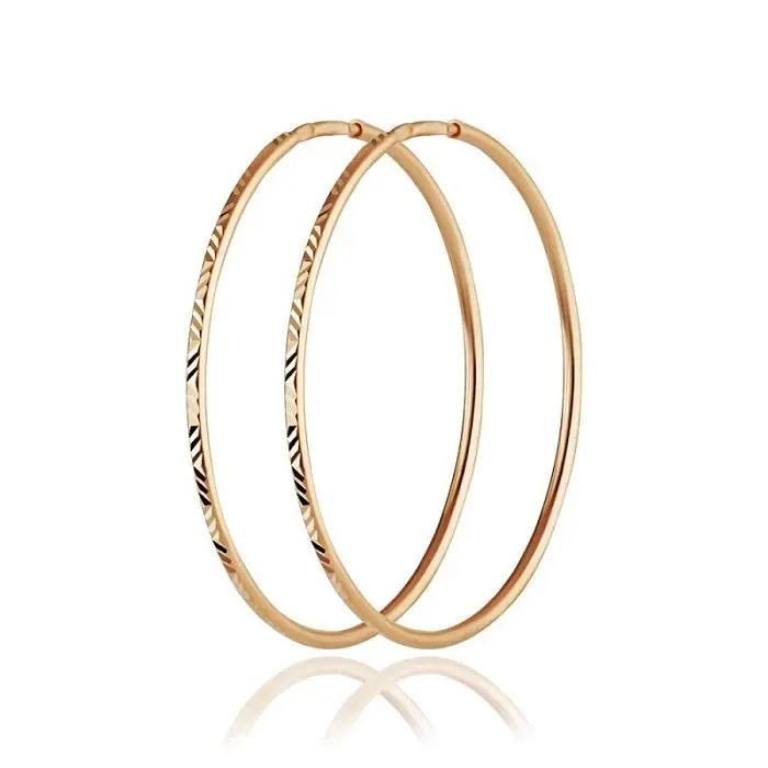 Серьги конго из красного золота