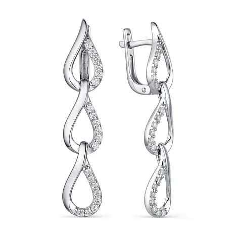 Серьги подвесные из серебра