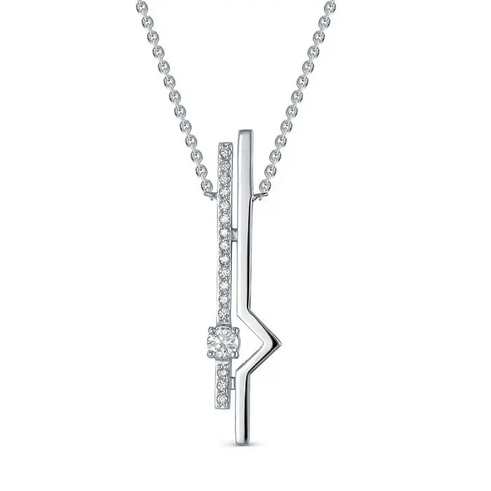 Цепь колье из белого золота