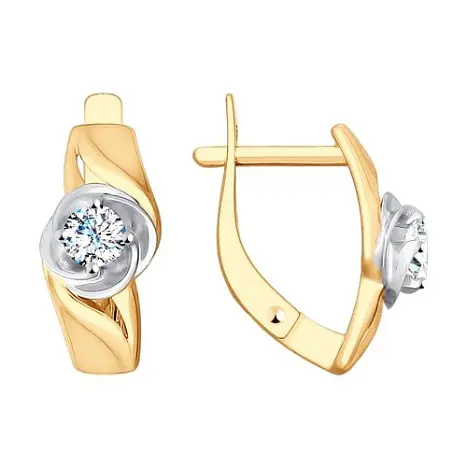 Серьги с английским замком из красного золота