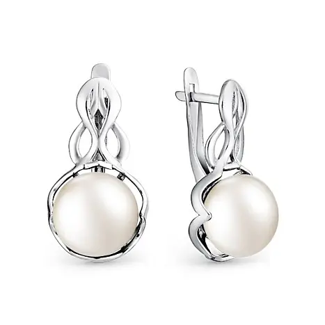 Серьги с английским замком из серебра