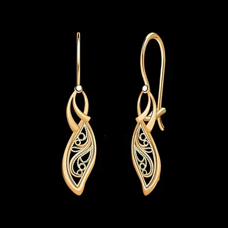 Серьги петельки из красного золота