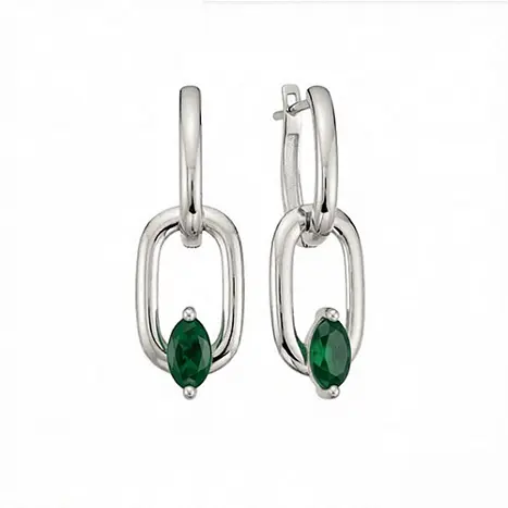 Серьги подвесные из серебра