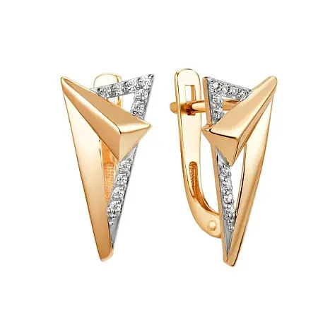 Серьги с английским замком из красного золота