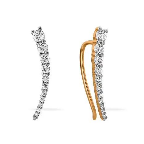 Серьги зажимы из красного золота