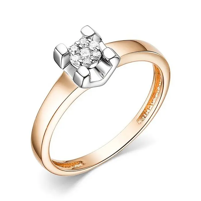 Кольцо декоративное из комбинированного золота