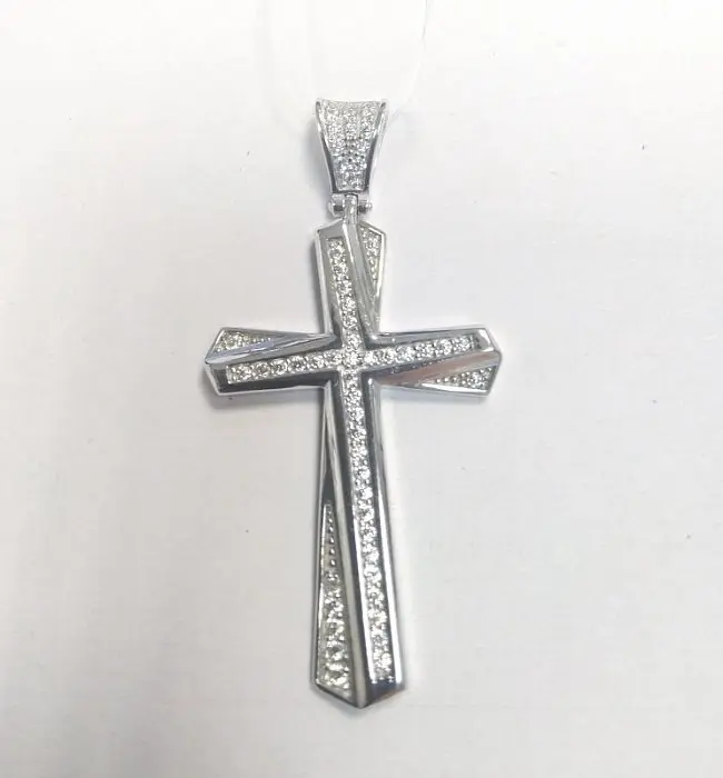 Подвеска декоративный крест из серебра