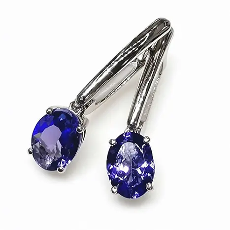 Серьги подвесные из белого золота