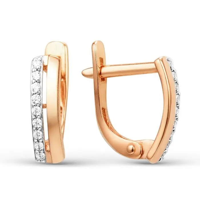 Серьги детские из красного золота