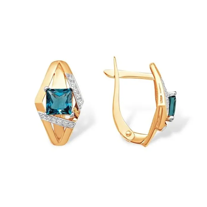 Серьги с английским замком из красного золота