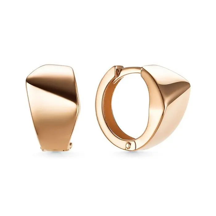 Серьги с английским замком из красного золота