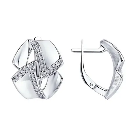 Серьги с английским замком из серебра
