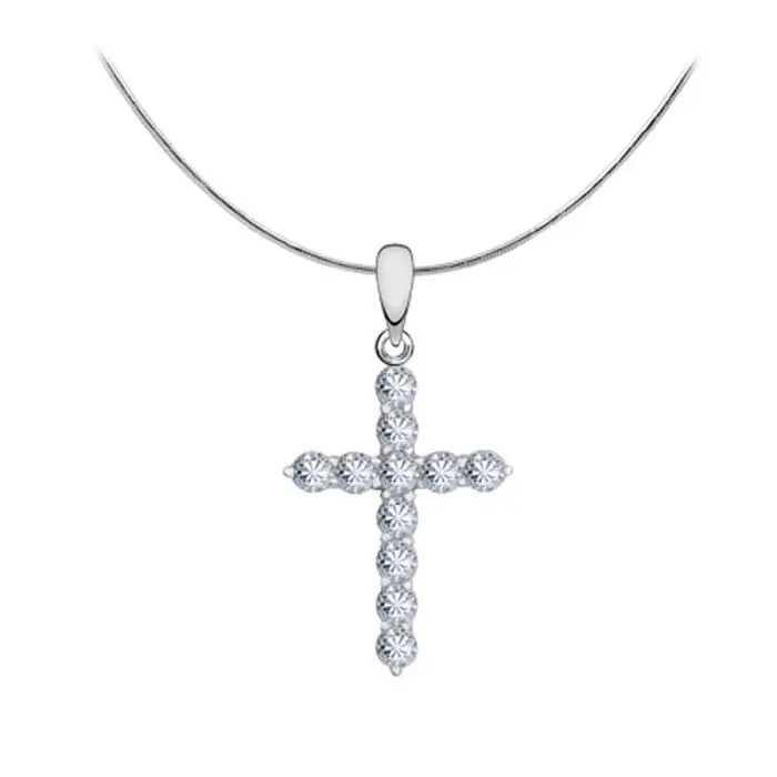 Подвеска декоративный крест из серебра
