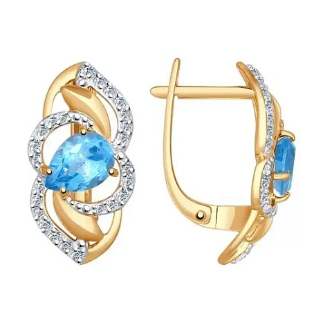 Серьги с английским замком из красного золота