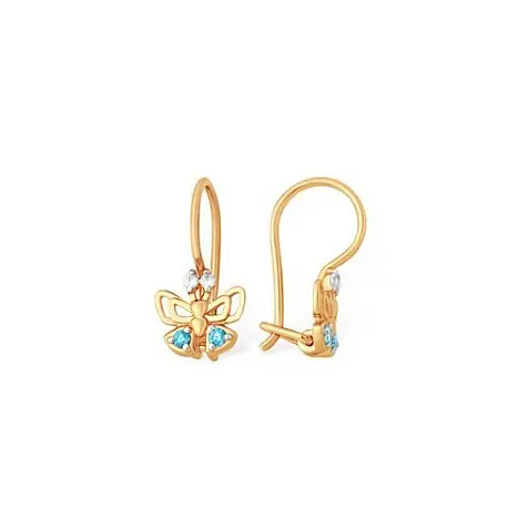 Серьги детские из красного золота