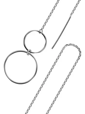 Серьги цепочки из серебра