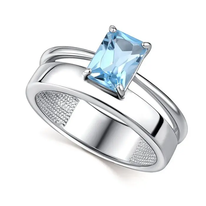 Кольцо декоративное из серебра вид 1