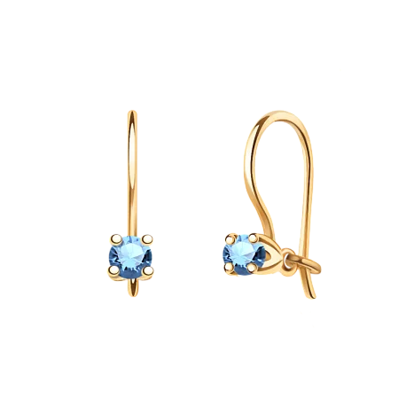 Серьги детские из красного золота