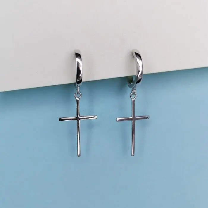 Серьги подвесные из серебра