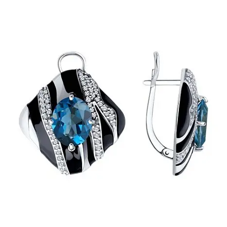Серьги с английским замком из серебра