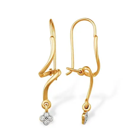 Серьги петельки из красного золота