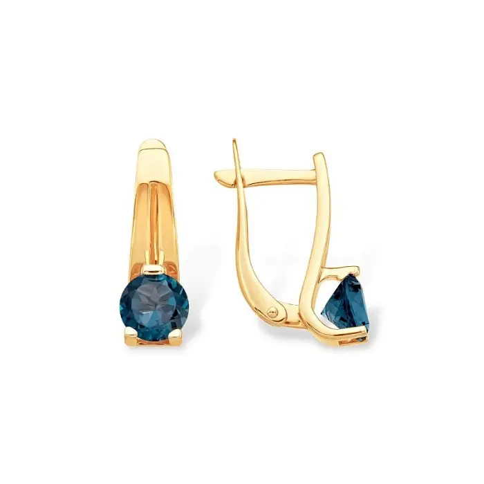 Серьги с английским замком из красного золота