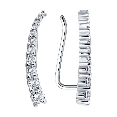 Серьги зажимы из серебра