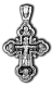 Подвеска крест из черного серебра