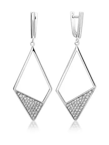 Серьги подвесные из серебра