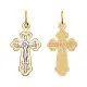 Подвеска крест из комбинированного золота