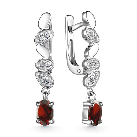 Серьги подвесные из серебра