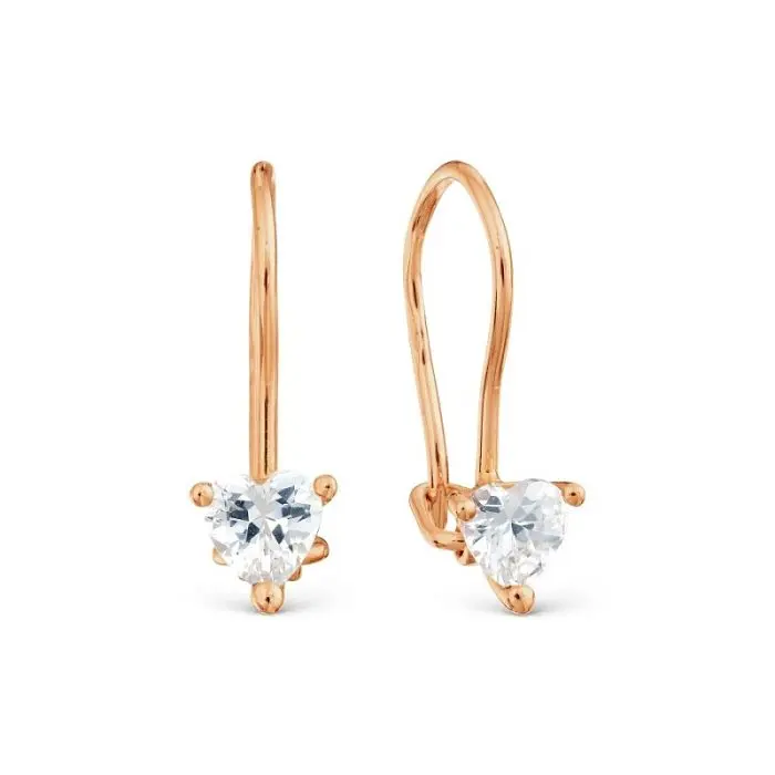 Серьги детские из красного золота