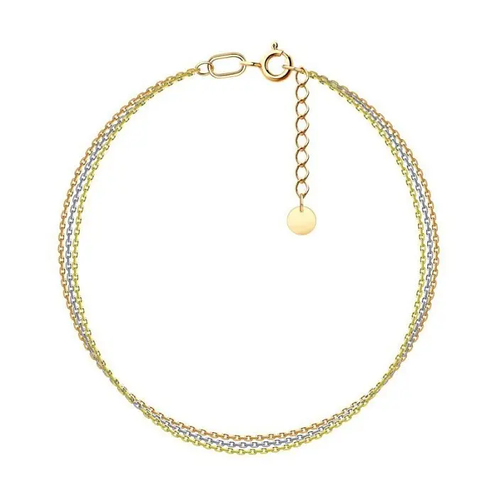 Браслет декоративный из комбинированного золота