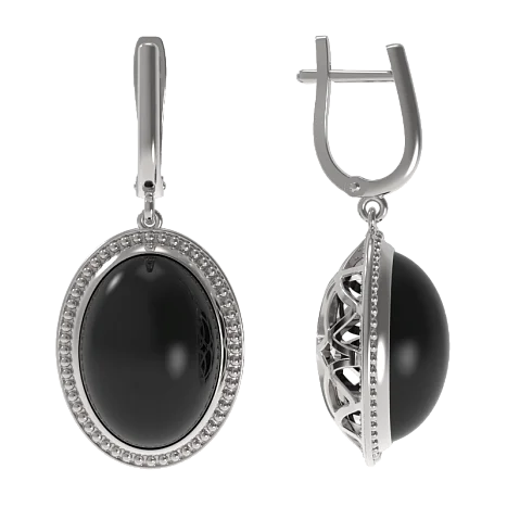 Серьги подвесные из серебра
