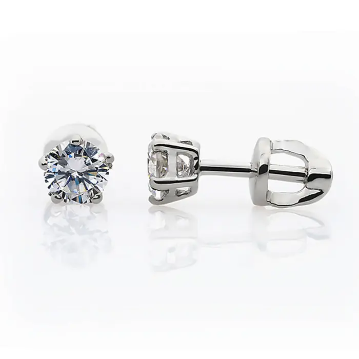 Серьги пуссеты из серебра