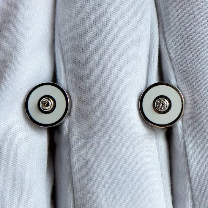 Серьги пуссеты из белого золота