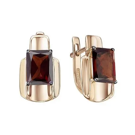 Серьги с английским замком из красного золота