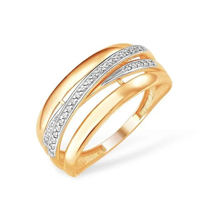 Кольцо декоративное из комбинированного золота