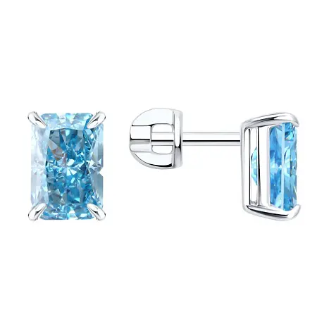 Серьги пуссеты из серебра