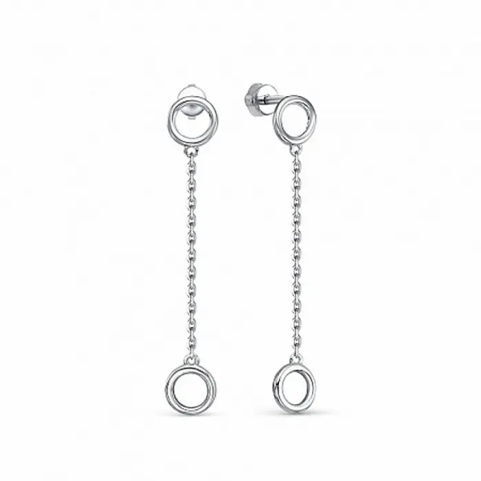 Серьги подвесные из серебра
