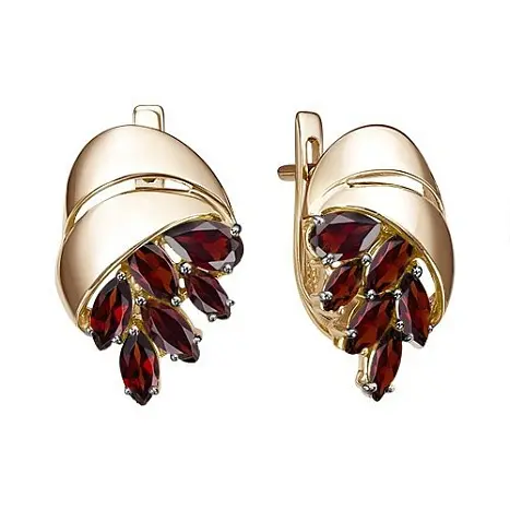Серьги с английским замком из красного золота