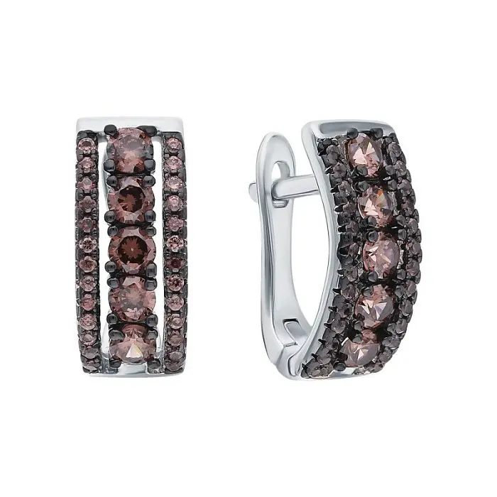 Серьги с английским замком из серебра