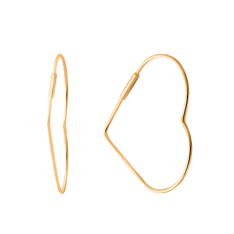 Серьги конго из красного золота