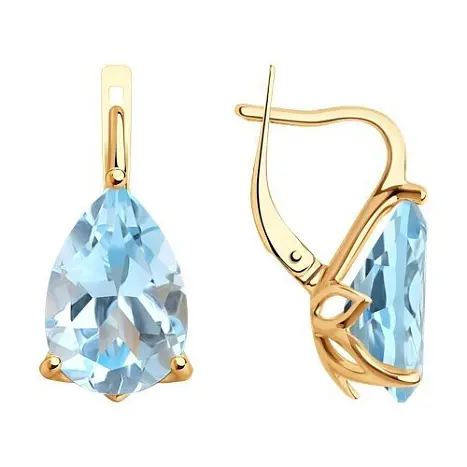 Серьги с английским замком из красного золота