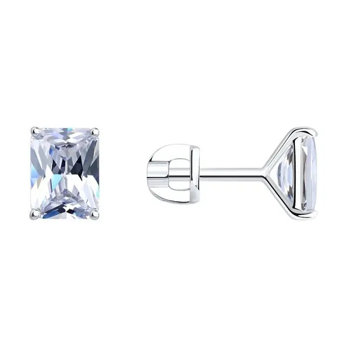 Серьги пуссеты из серебра