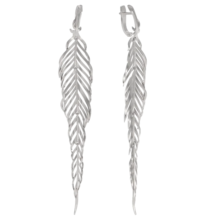 Серьги подвесные из серебра