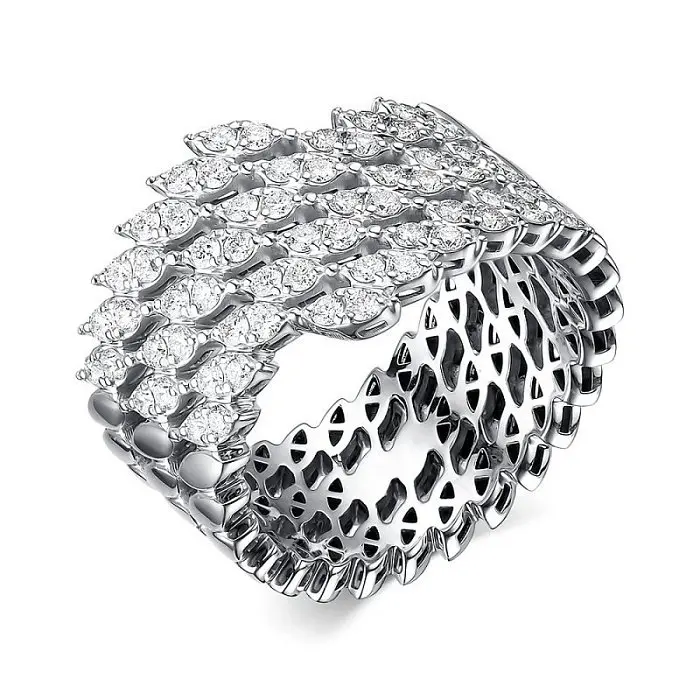 Кольцо декоративное из белого золота