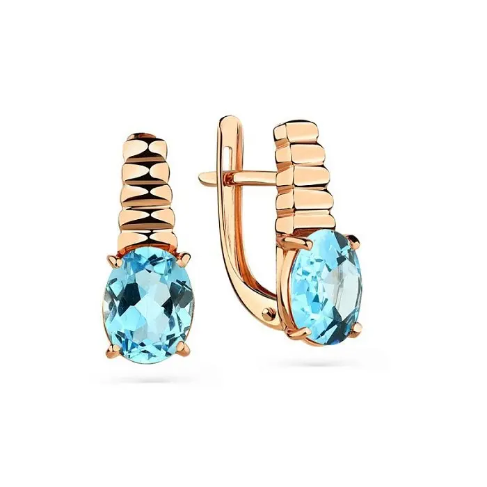 Серьги с английским замком из красного золота