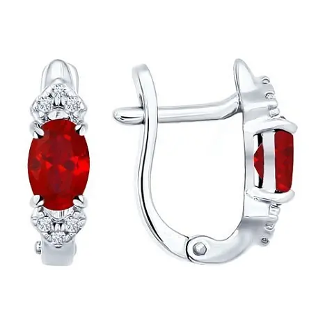 Серьги с английским замком из серебра